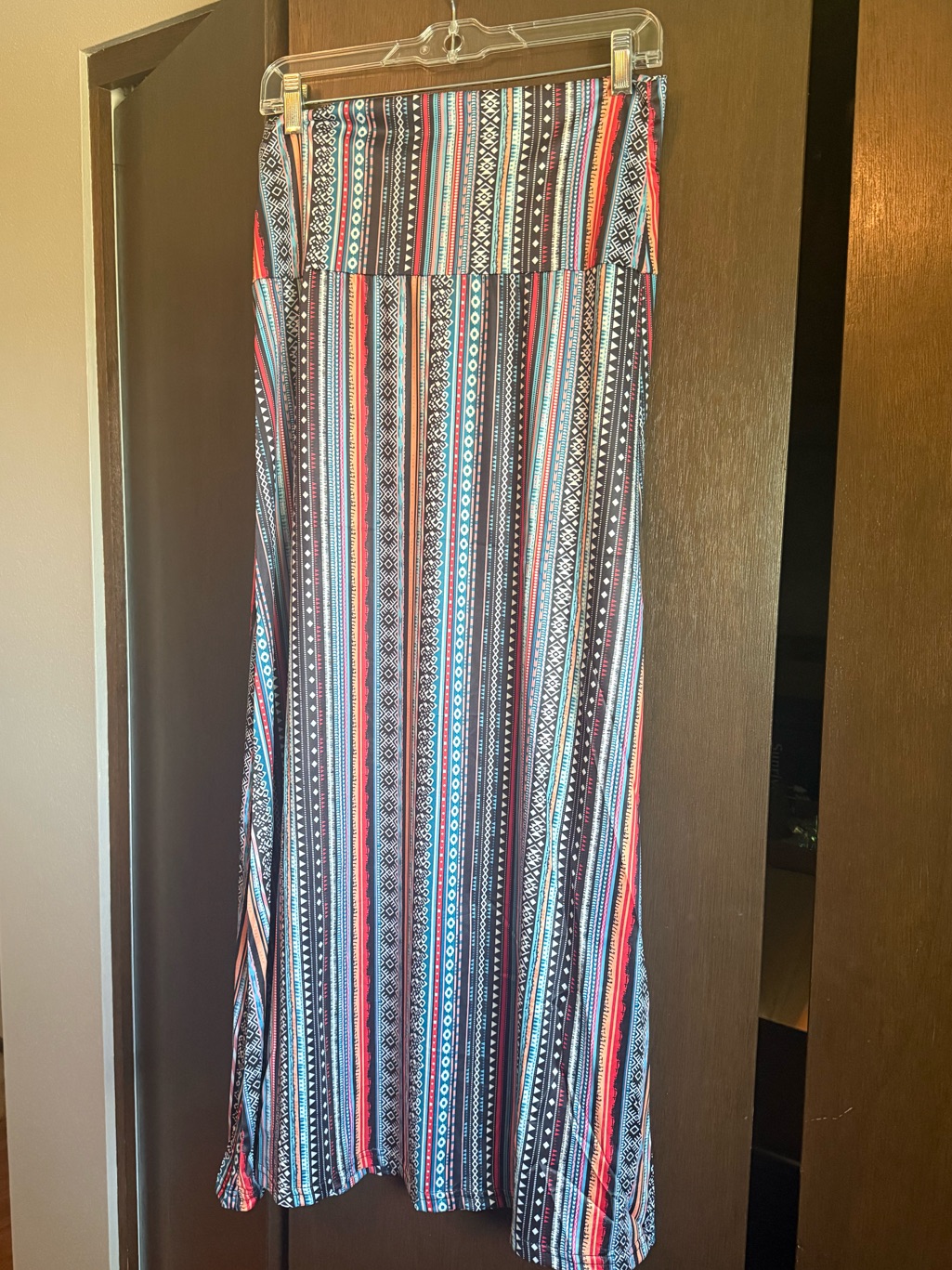 Zando Nwt Boho Aztec Maxi Skirt Size Medium Tribal Print High Waist